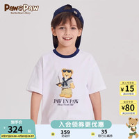 PawinPaw卡通小熊童装2024年夏新男女童印花短袖T恤 Ivory象牙色/39 110