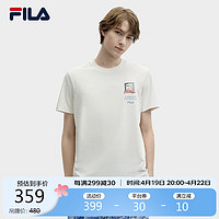 FILA 斐乐 官方男子针织短袖衫2024夏时尚休闲基础简约干爽T恤