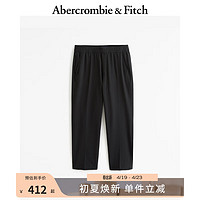 ABERCROMBIE & FITCH男装 24春夏美式风时尚松紧腰宽松运动休闲裤 358956-1 黑色 XS (170/70A)