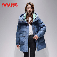 YAYA 鸭鸭羽绒服 羽绒服女中长款韩版宽松2022年时尚冬季外套外穿反季清仓