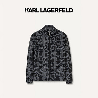 Karl Lagerfeld卡尔拉格斐轻奢老佛爷男装 2024春夏款KL印花夹克老佛爷241N1418 黑色 48