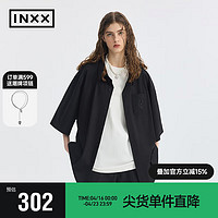 英克斯（inxx）APYD时尚潮牌夏短袖衬衣基础简约衬衫APE2040706 黑色 M