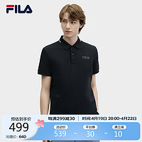 FILA 斐乐 官方男子针织短袖POLO衫2024夏季时尚休闲基础上衣