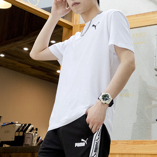彪马（PUMA）彪马（PUMA）T恤男士夏季透气上衣运动服休闲半袖潮流宽松黑色圆 845912-02/舒适透气/白色 170/92A/S 体重100-120斤
