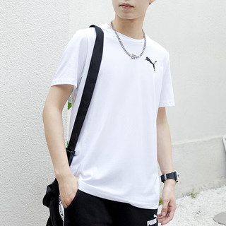 彪马（PUMA）彪马（PUMA）T恤男士夏季透气上衣运动服休闲半袖潮流宽松黑色圆 845912-02/舒适透气/白色 170/92A/S 体重100-120斤