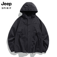 Jeep/吉普 防风 冲锋夹克 单层黑色-男女同款 L(135斤-150斤) 通用