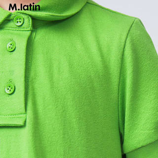 M.Latin/马拉丁童装女童连衣裙2024夏装可爱儿童polo连衣裙 草绿 90cm