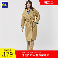 GU 极优 女装宽松中长款风衣2024年新品大衣休闲复古大气 B349736