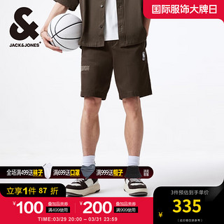 杰克·琼斯（JACK&JONES）夏季NBA联名勇士队宽松版型logo刺绣休闲运动短裤224215003 E06黑橄榄 185/88A/XLR