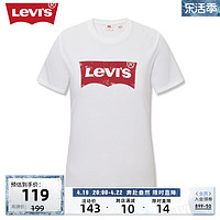 Levi's 李维斯 24春季新款女士做旧logo印花复古休闲短袖T恤