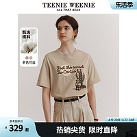 TEENIE WEENIE TeenieWeenie小熊女装2024新款宽松圆领短袖T恤休闲慵懒风套头衫