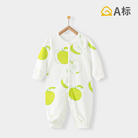 班杰威尔（Banjvall）婴儿连体衣衣服薄款婴儿衣服纯棉无骨0-2岁宝宝空调衫居家服睡衣 四季青苹果 90cm