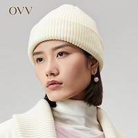 OVV黄金羊毛柔软舒适保暖针织帽 浅黄（净色）A6 56-58