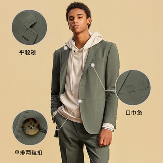 杰帝梵JDV男装2024春夏绿色正装西装单排扣西服通勤外套 格拉斯米尔绿 170/88A（01）