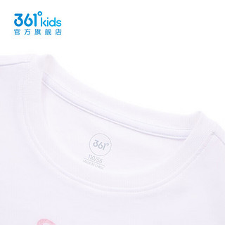 361°童装女童长袖针织衫2024年夏季T恤小童儿童上衣 本白 130cm