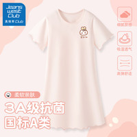 JEANSWEST CLUB真维斯集团女童纯棉家居服中大童薄款短袖儿童睡衣裙夏季2024 egt草莓兔K樱花粉 110cm(110cm)