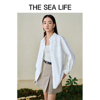 THE SEA LIFE欧海一生 休闲衬衫2024春夏白色衬衫XE15512 云白色 M