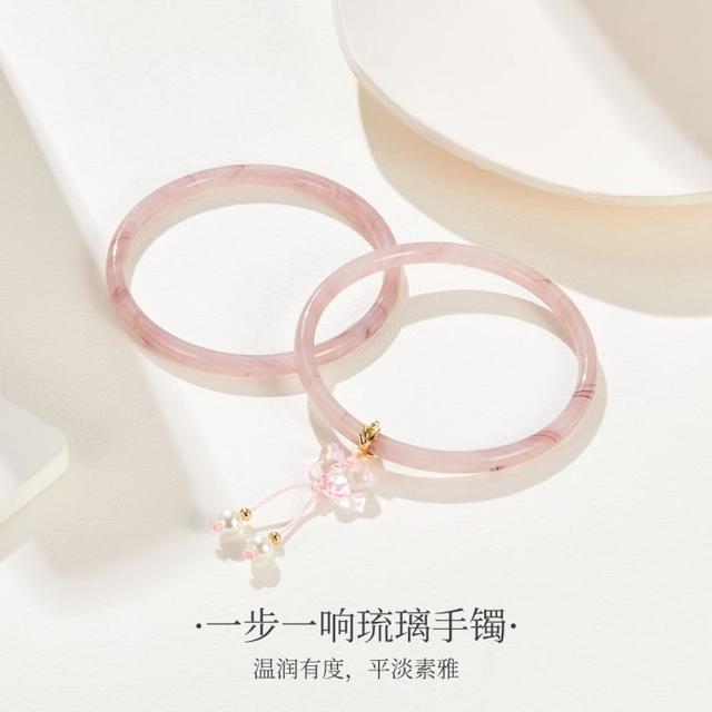 Lily&Lotty 一步一响琉璃手镯新中式闺蜜国风清冷感高级感复古风百搭手饰套装