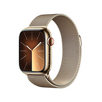 百亿补贴：Apple 苹果 Watch Series 9 智能手表 45mm GPS+蜂窝网络款 金色表壳 金色米兰尼斯表带