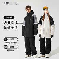 PONTAPES ASHGREEN滑雪服男新款防水保暖耐磨单板外套女滑雪上衣滑雪裤套装