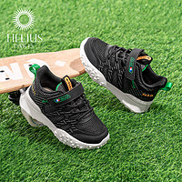 赫利俄斯儿童运动鞋24年春季童鞋幼儿园透气防滑机能鞋 黑色 29码 脚长16.9-17.4cm