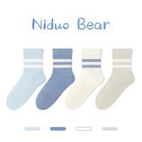尼多熊2024儿童袜子春夏薄款棉袜男女童抗菌袜宝宝透气网眼袜无骨 S4201A 四双装 6-12个月(适合脚长9-11cm)