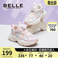  BeLLE/百丽 透气 儿童运动鞋  35码 适合21.3-21.7cm 灵动粉
