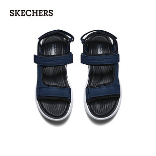 斯凯奇（Skechers）2024年夏季男鞋舒适百搭休闲凉鞋舒适外穿沙滩鞋232893 海军蓝色/黑色/NVBK 39