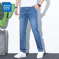 JEANSWEST 真维斯 2024新款夏季薄款牛仔裤男士宽松直筒男裤休闲长裤子男潮流