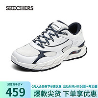 SKECHERS 斯凯奇 休闲鞋运动鞋透气潮流鞋子210424 白色/海军蓝色/WNV 45.5