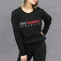 new balance 女装运动服休闲圆领长袖卫衣套头衫AWT01559BK