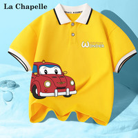 LA CHAPELLE MINI拉夏贝尔男童短袖polo衫半袖男孩夏季T恤男中大童运动衣服 PAB11523X-11529E黄 160cm