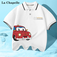 LA CHAPELLE MINI拉夏贝尔男童短袖polo衫半袖男孩夏季T恤男中大童运动衣服 PAB11523X-11529E白 110cm