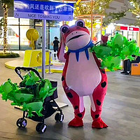 健威神青蛙人偶服装儿童 青蛙人偶服装小号充气儿童小孩版卡通孤寡卖崽 红蛙1风扇+1个充电宝 成人款150-165CM