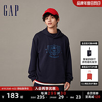 Gap 盖璞 男装春秋LOGO宽松廓形舒适套头运动卫衣高级休闲连帽衫841225