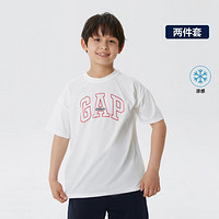 Gap 盖璞 男童春夏款LOGO凉感户外运动两件套670373儿童装短袖套装