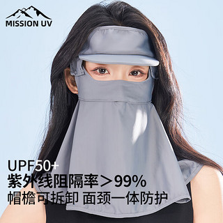 MISSION UV 冰丝防晒面罩女士脸基尼开车骑行骑车夏季防紫外线遮阳透气护颈全脸防晒口罩女 MM046 深灰色