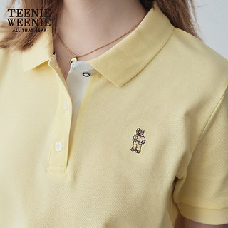 Teenie Weenie小熊2024年夏季POLO衫马卡龙多巴胺时尚短袖T恤 黄色 165/M