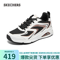 SKECHERS 斯凯奇 tres air气垫鞋运动休闲鞋女鞋177422 白黑金/WBGD 39.5