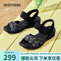 SKECHERS 斯凯奇 女鞋时尚一脚蹬坡百搭跟休闲凉鞋163423