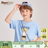 PawinPaw卡通小熊童装24年夏男童T恤儿童短袖舒适 Blue蓝色/50 130
