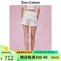 JUICY COUTURE橘滋短裤女2024春夏美式辣妹天鹅绒宽松休闲短裤运动ins 白色 XL