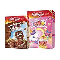 Kellogg's 家乐氏 进口儿童麦片彩圈圈谷脆格组合营养早餐435g 彩圈圈+谷格脆两盒