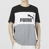 PUMA 彪马 户外圆领短袖男装上衣运动休闲舒适撞色拼接跑步时尚男式T恤