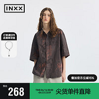 英克斯（inxx）APYD时尚潮牌夏短袖衬衣满版印花衬衫APE2040679 咖啡色 L