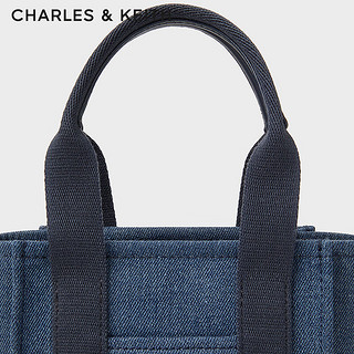 CHARLES&KEITH24夏简约小号帆布手提斜挎托特包女CK2-30782391 Denim Blue深牛仔蓝色 S