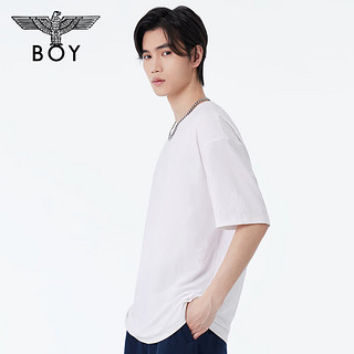 BOY LONDON24夏季潮牌满身老鹰提花薄款经典鹰标设计感短袖T恤N01045 白色 XL