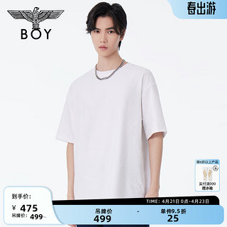 BOY LONDON24夏季潮牌满身老鹰提花薄款经典鹰标设计感短袖T恤N01045 白色 XL