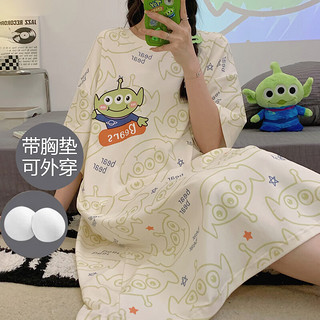 婧麒月子服夏季孕期裙产后短袖家居连衣裙夏季薄款 外星人+Jsy127999 1码（70-110斤）