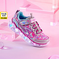 百亿补贴：SKECHERS 斯凯奇 灯鞋四季女中大童低帮运动印花舒适耐磨休闲鞋20180L